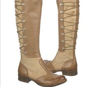 Naya Apollonia Two Tone Lace Up Leather Riding Boots Size 7